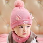 Baby Winter Hat Scarf Set with Soft Pom Pom - Image 2