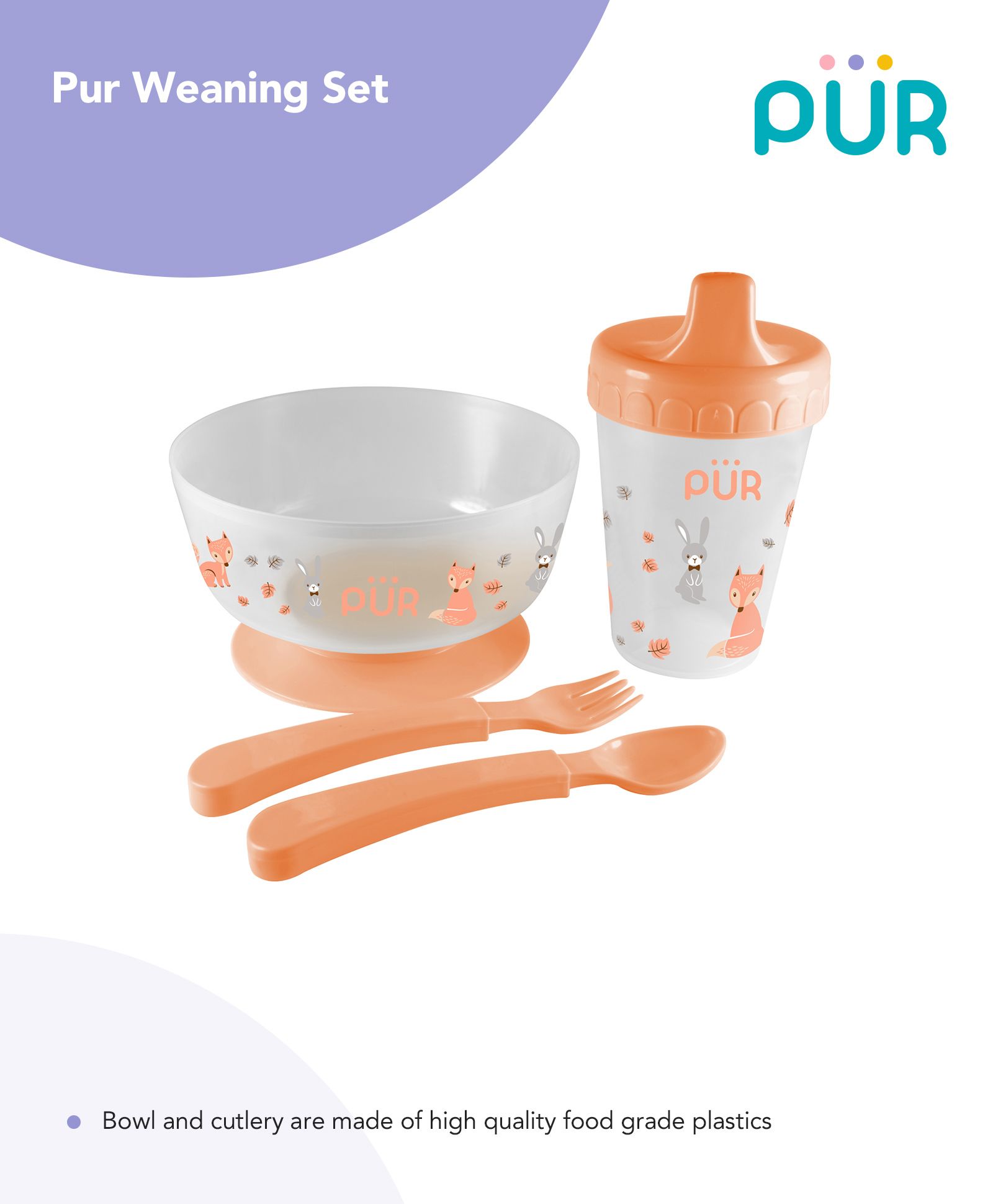 Weaning set-Pur Brand-Baby Care-Babyproductbd.com-Orange 2 Weaning set 4 - Image 1