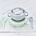 Baby Feeding Bowl with Lids Stainless Steel Insulated Bowl Spoon Set - Image 4