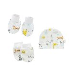 Newborn Baby Cartoon Anti-scratch Mittens Gloves Socks and Cap Set - Image 2