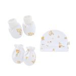 Newborn Baby Cartoon Anti-scratch Mittens Gloves Socks and Cap Set - Image 4
