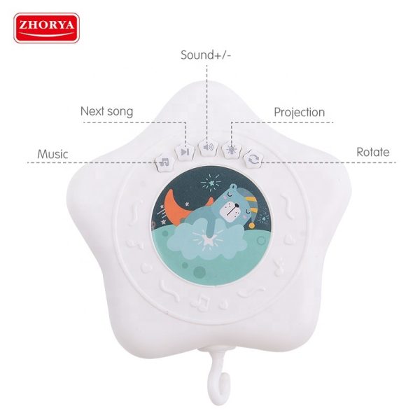 Baby Musical Crib Mobile Bed Bell Hanging Toys with projection - Image 2