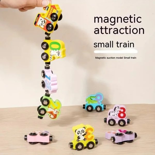 Kids Magnetic Train Building Blocks Number Car Educational Toy - Image 4