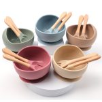 Microwave-Safe Baby Feeding Silicone Bowl and Spoon Set
