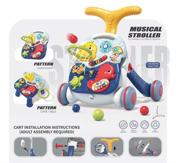 Tiibaby 3 in 1 Function Musical Stroller and Walker - Image 2