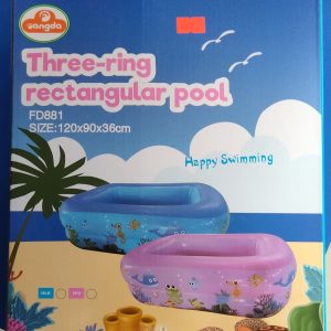 Kids three-ring rectangular pool