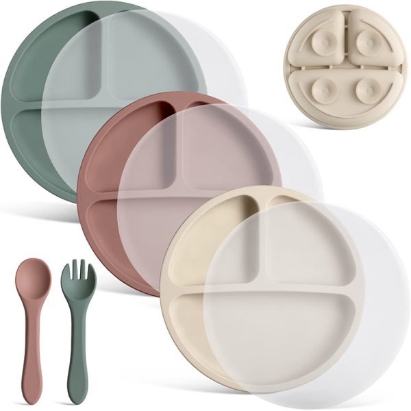 Silicone Feeding Plate Set With Lid - Image 3