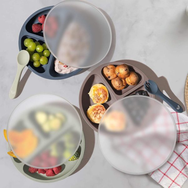 Silicone Feeding Plate Set With Lid - Image 6