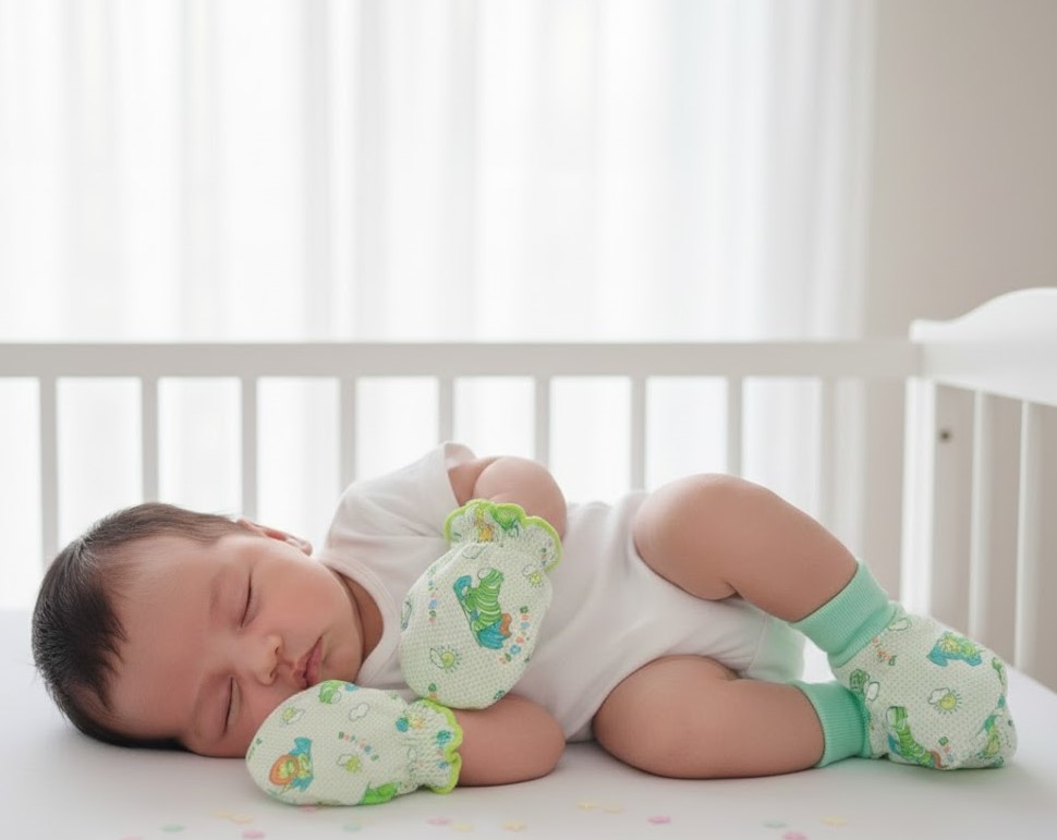 2 Newborn Baby Gift Mittens and Booties - Image 1