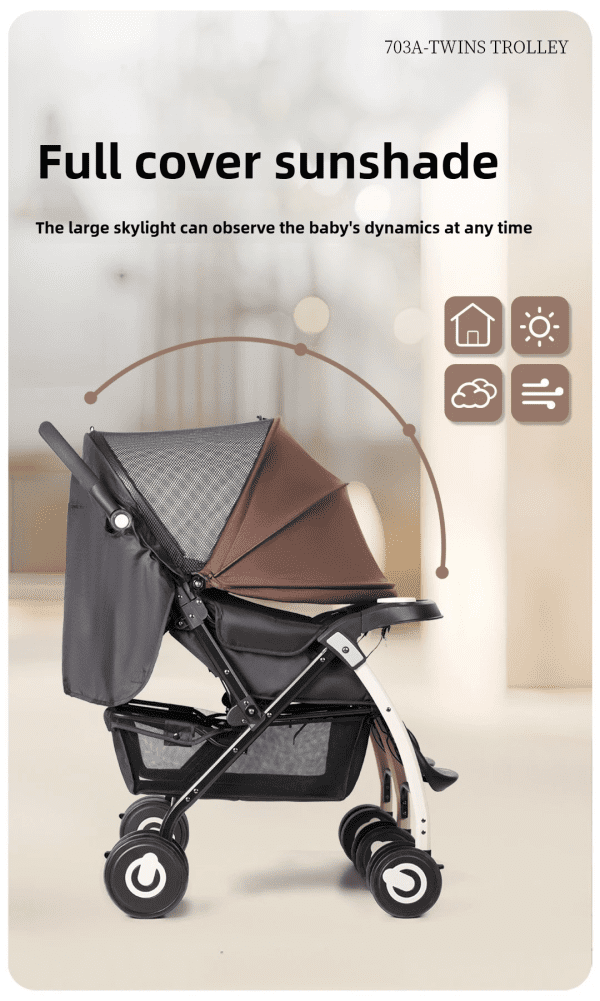 BBH 703A twin Baby stroller - Image 2