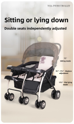 BBH 703A twin Baby stroller - Image 4