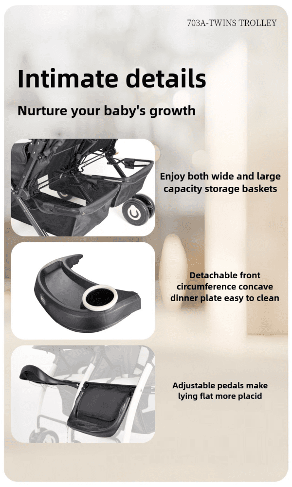 BBH 703A twin Baby stroller - Image 7