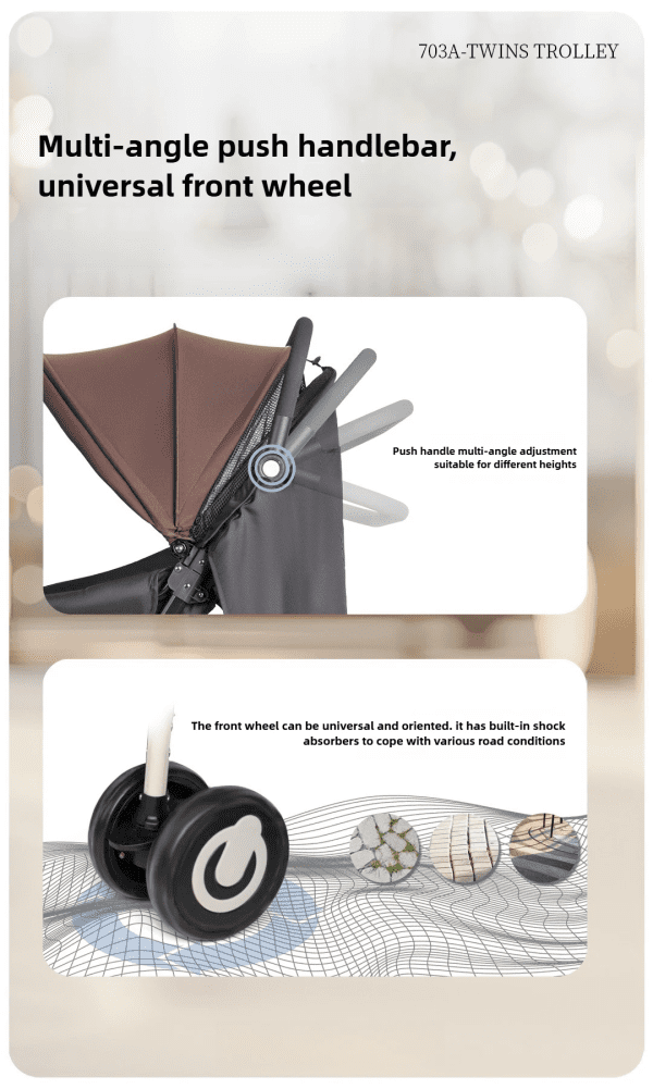 BBH 703A twin Baby stroller - Image 5