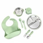 Premium 8Pcs Silicone Feeding Set